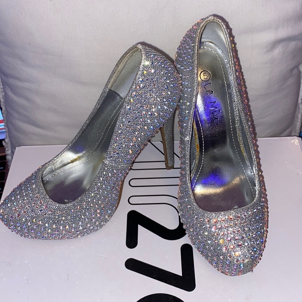 Silver Sparkly Heels
